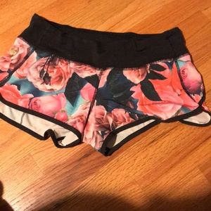 Floral lululemon shorts